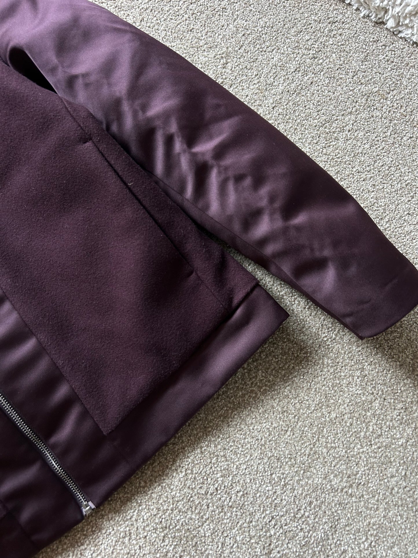 Cos Wool Jacket Coat Purple Medium