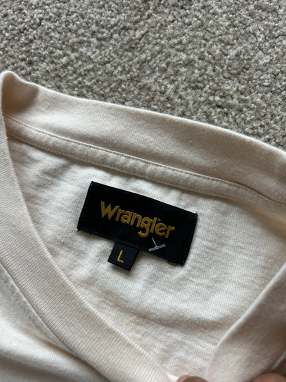 Wrangler short-sleeve graphic T-shirt in an off-white or cream color Large