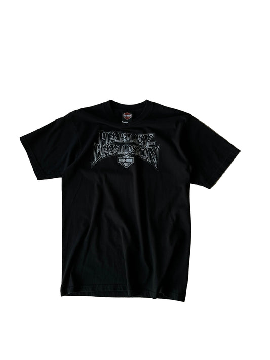 vintage black cotton t-shirt from Rocky's Harley-Davidson in London &Canada Large