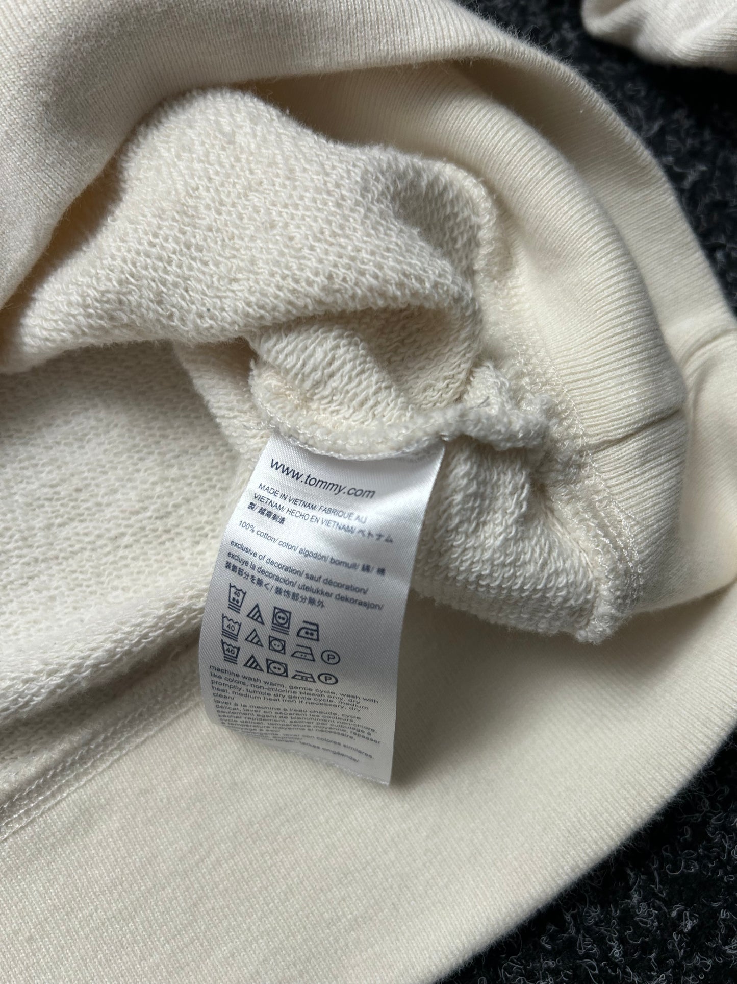 HILFIGER CREW NECK JUMPER Large Cream