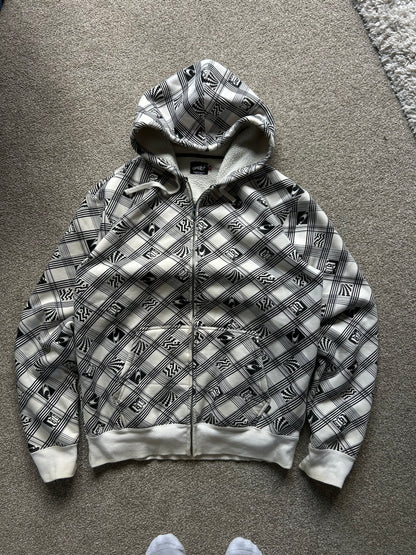 Oneill Full Zip off white Hoodie Fleece Large