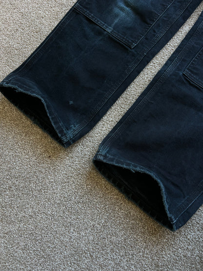 Carhartt Black Double Knee size 30 waist 40 inches Length Vintage Made in USA