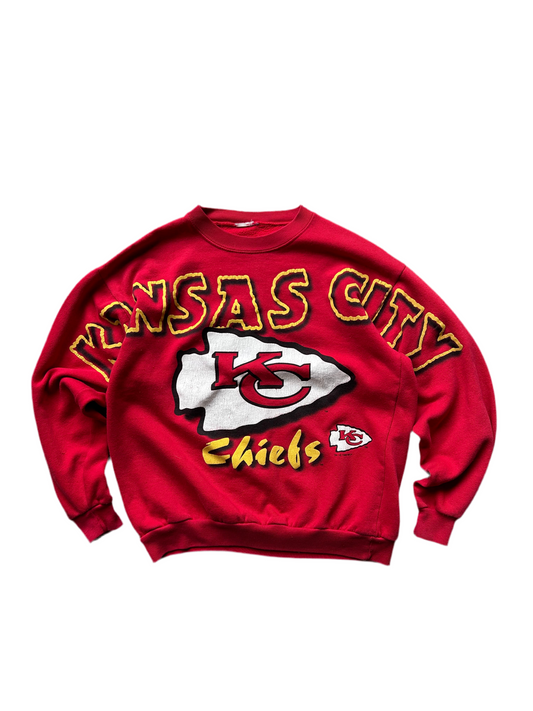 Vintage Kansas City Chiefs Sweater Made in USA Red Medium 1996