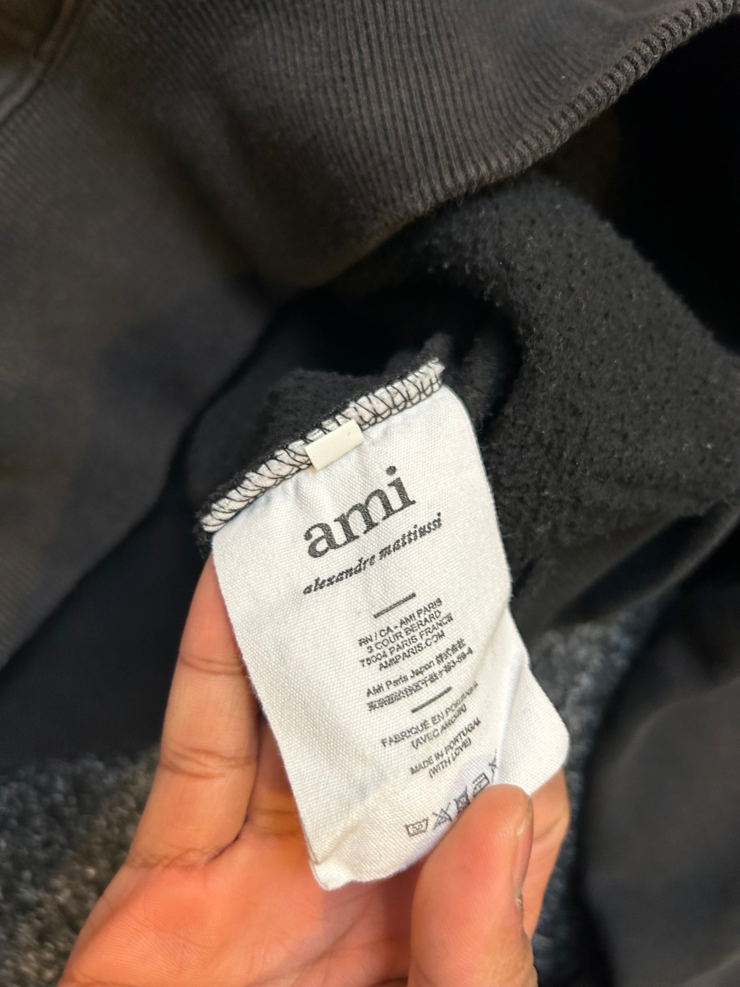 Faded Ami Paris Hoodie Black Small