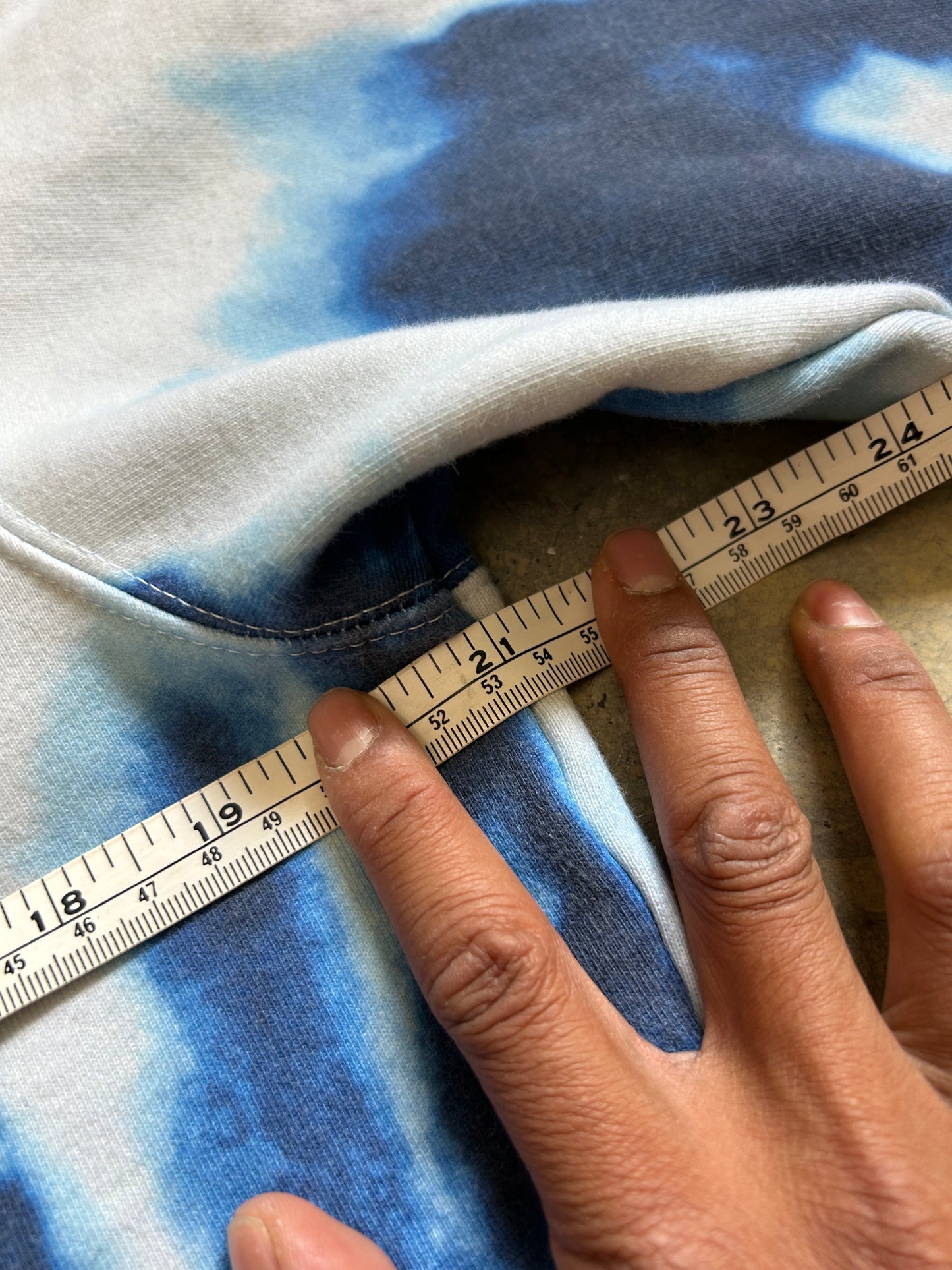 Helmut Lang tie-dye graphic hoodie from the 2018 Spring collection, designed by Shayne Oliver Small Blue