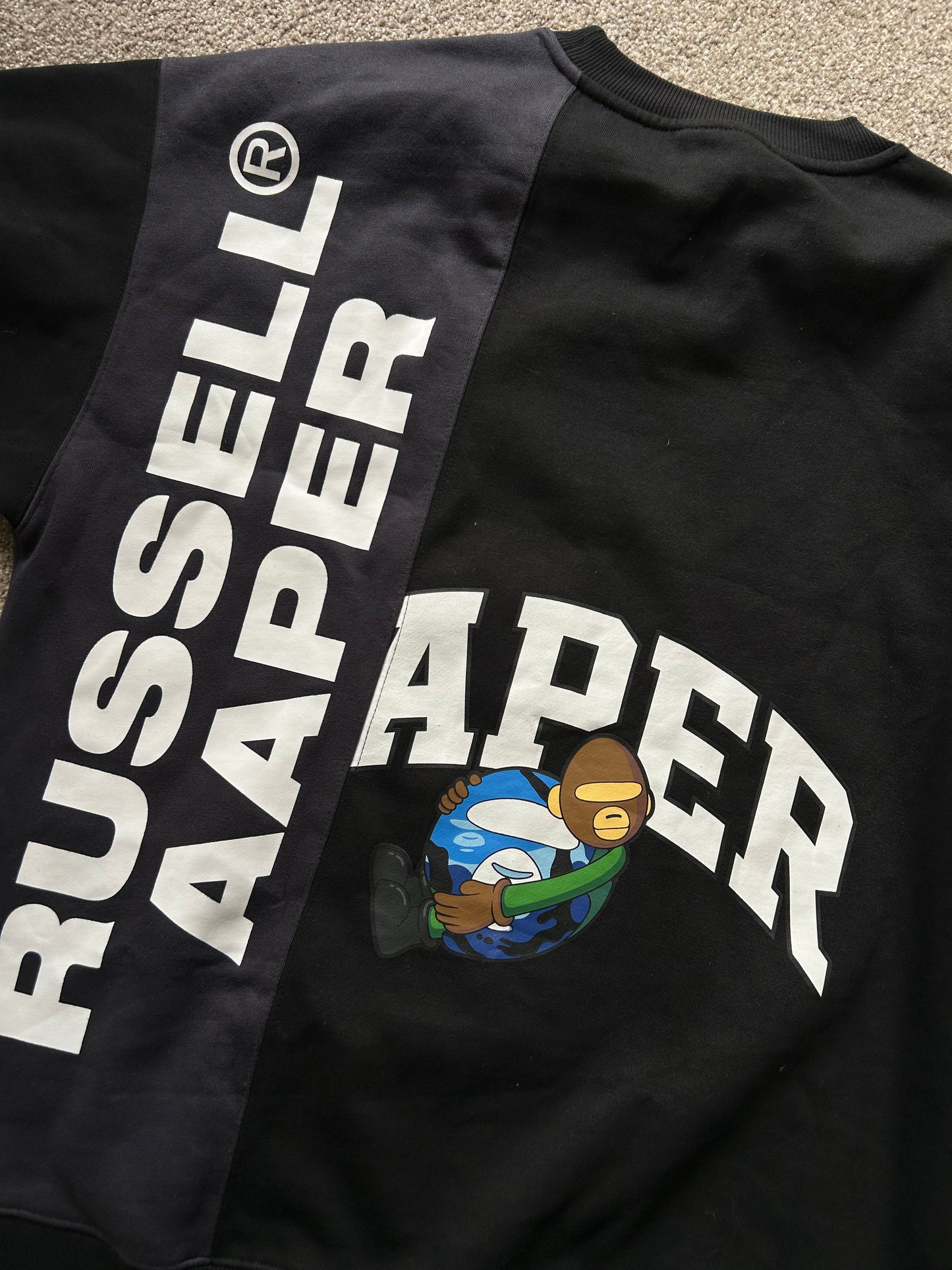 AAPE x Russel Athletic XL Grey Two tone