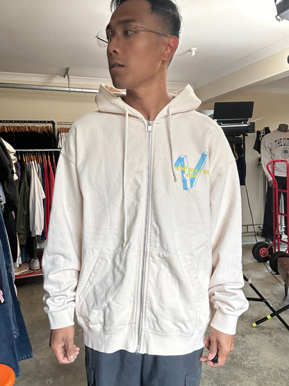 cream-colored zip-up hoodie  "Acmé de la Vie" (ADLV)