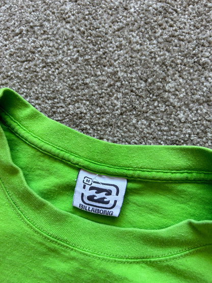 Lime green "Bad Billys" brand Billabong Skate Tee Large Y2K