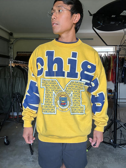 vintage University of Michigan sweatshirt Yellow Large
