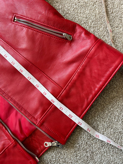 L Aurore Red Leather Jacket Womens Medium
