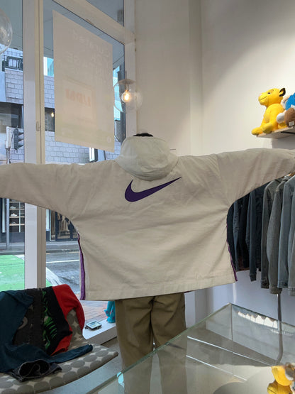 Nike x AMBUSH NBA Collection Los Angeles Lakers Hooded Jacket in summit white featuring bold purple and gold team lettering across the chest XXL