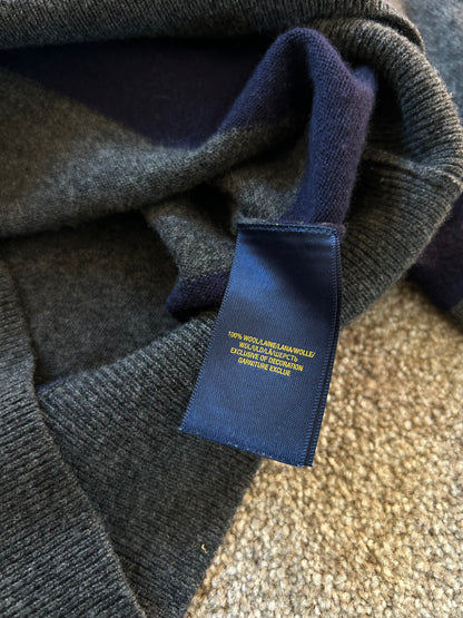 Polo RL Ralph Lauren Wool Sweater Stripe Navy Blue Small
