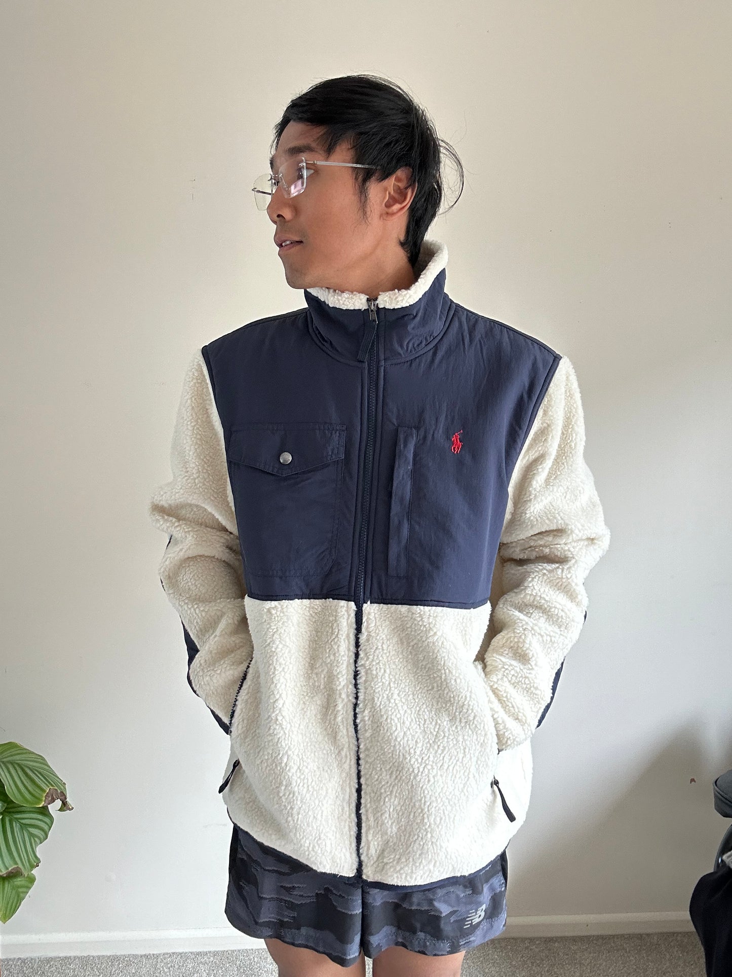 Ralph Lauren RL Two Tone Fleece Jacket Large