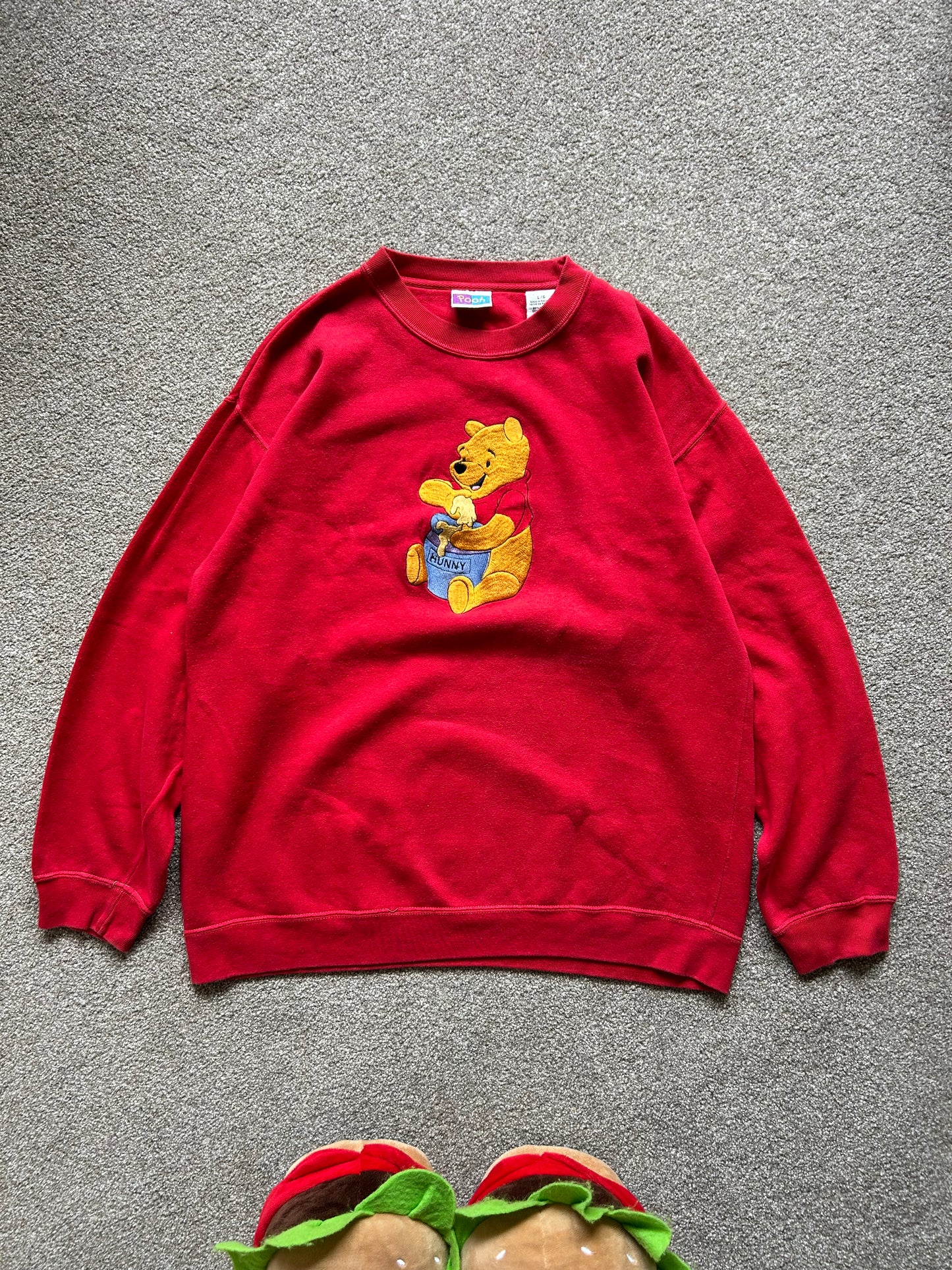 Vintage Winnie The Pooh Sweater Red Large