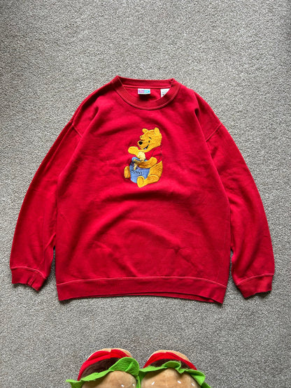 Vintage Winnie The Pooh Sweater Red Large