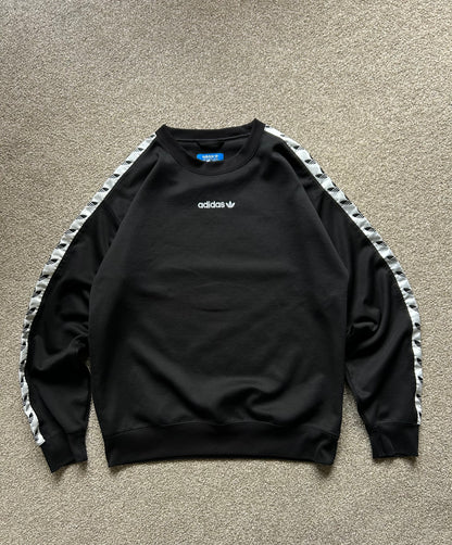 Adidas Trefoil Black and White Taped Crewneck Sweatshirt