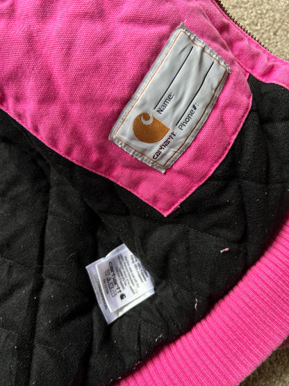 Carhartt Pink Canvas Active Jacket Quilted Lined Pink Women's XS 10-12