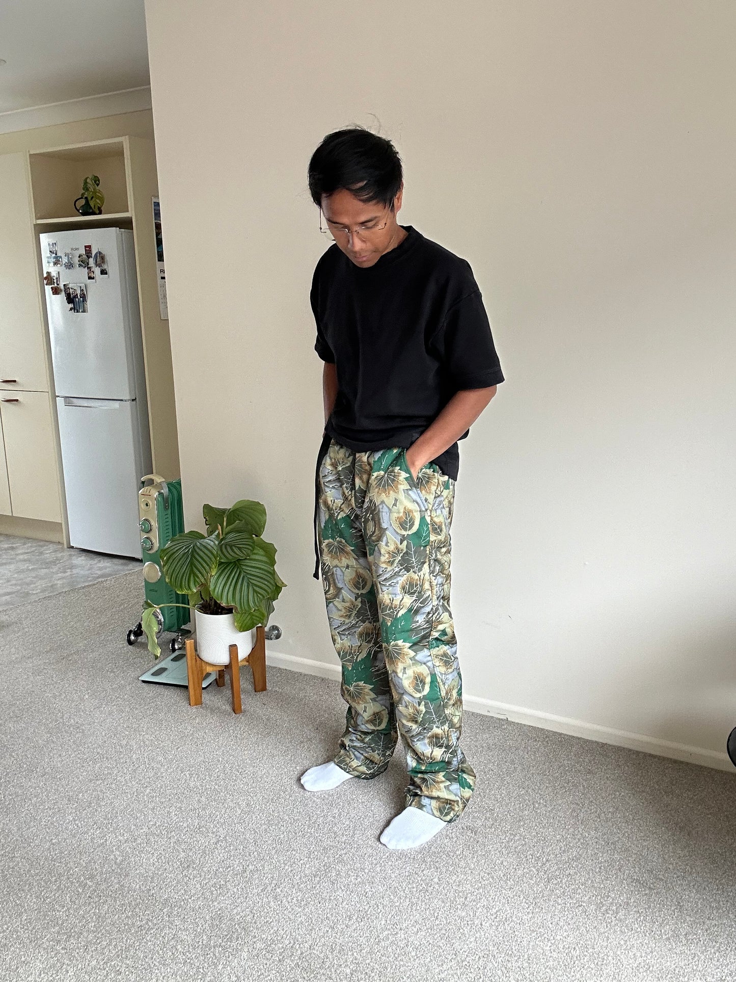 The Hundreds Green Camo Padded Pants, also referred to as the Moro Hybrid Pants. Large 32-36