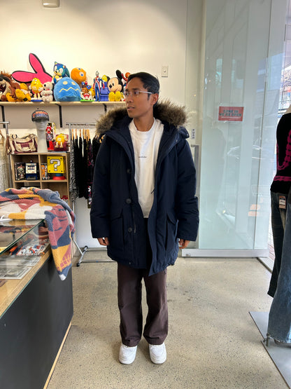 Uniqlo Puffer Ultra Warm Down Coat XL Navy Blue