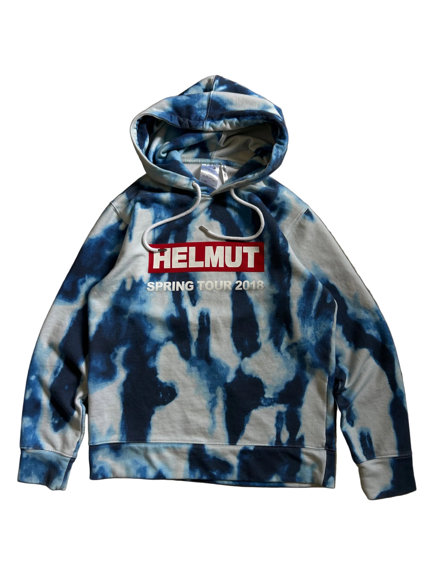 Helmut Lang tie-dye graphic hoodie from the 2018 Spring collection, designed by Shayne Oliver Small Blue