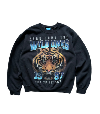 Vintage 1997 Here Come the Wild Ones Sweatshirt Medium Black