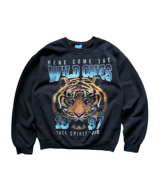 Vintage 1997 Here Come the Wild Ones Sweatshirt Medium Black