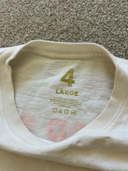 4Hunnid "Good S*x No Stress" t-shirt White Large with Stains