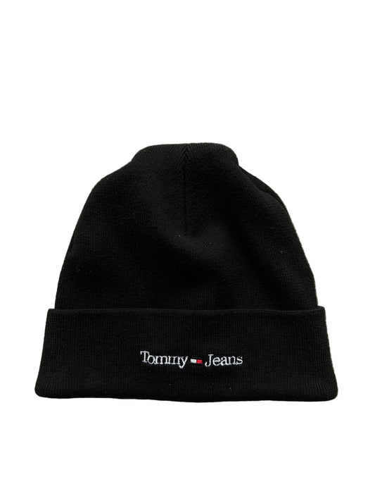 black Tommy Jeans cotton-blend beanie OSFa
