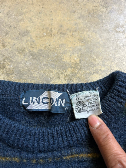 Lincoln vintage wool sweater XL Cropped Navy