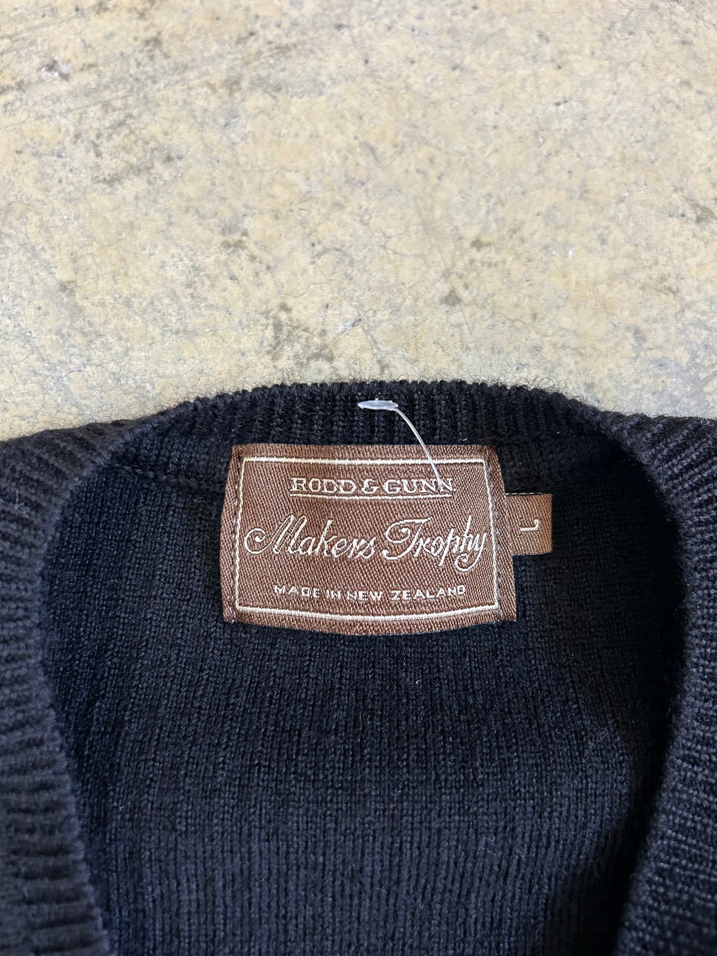 Rodd & Gunn Vintage Black Sweater Vest Merino Wool