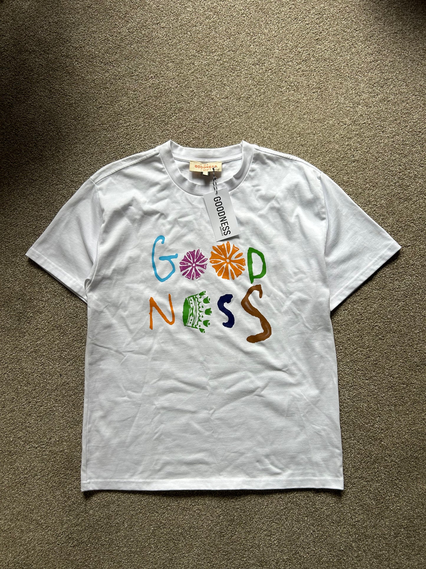 Local NZ Brand Goodness Tee White Large Deadstock