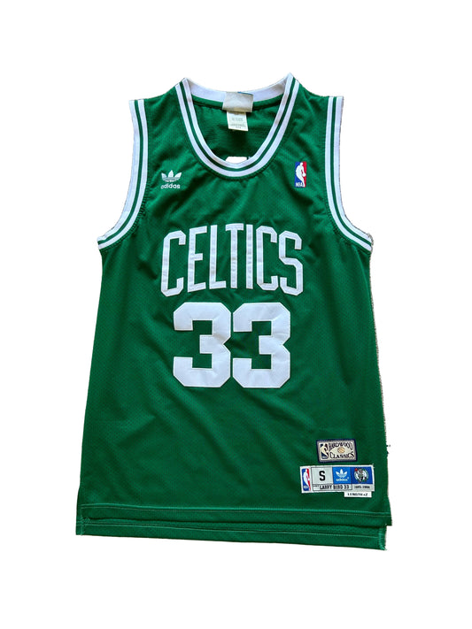 Adidas Larry Bird Boston Celtics #33 Hardwood Classics Swingman jersey in green, size small