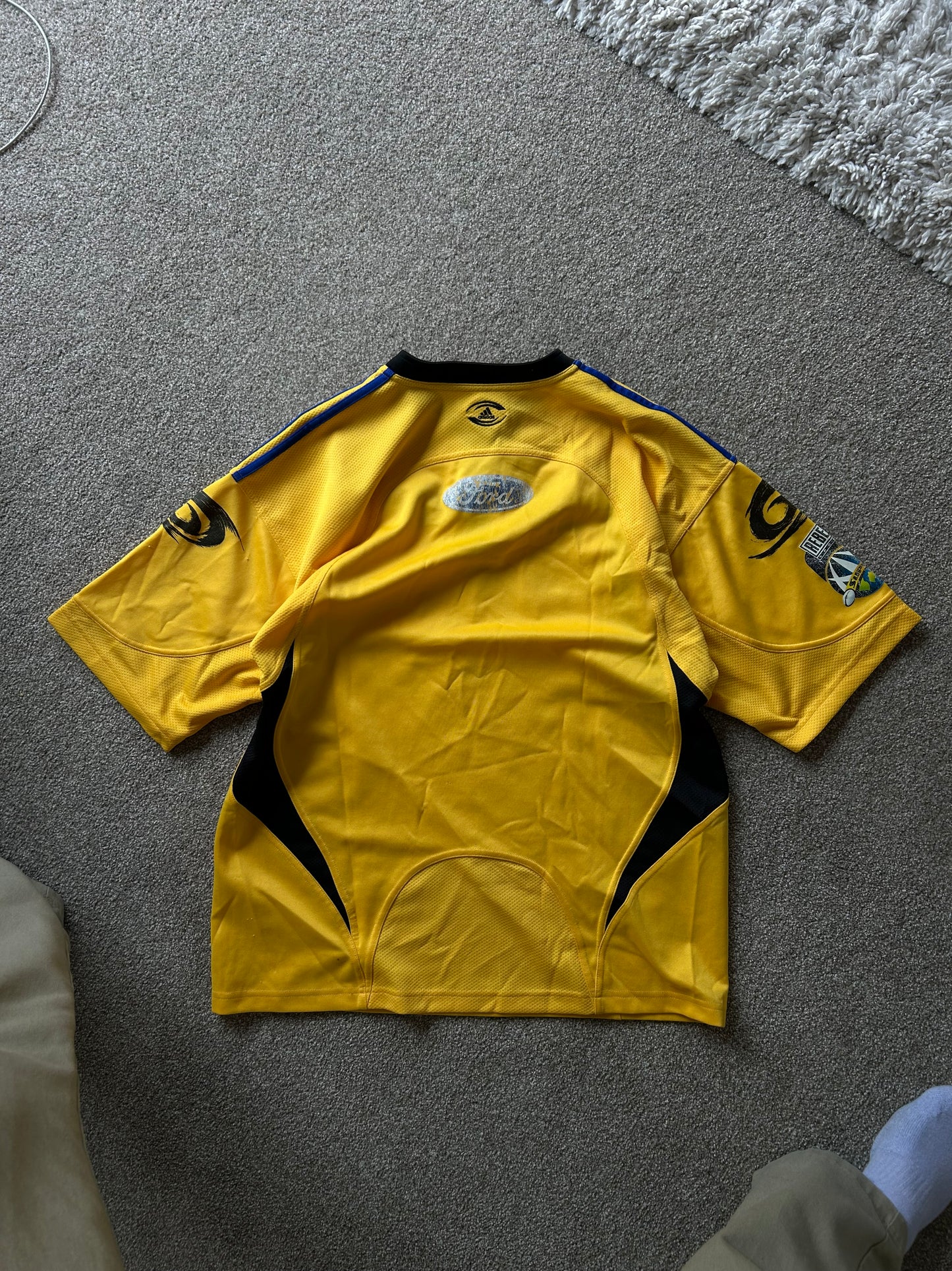 2007 2008 Hurricanes Rugby Union Shirt Adidas XL Yellow Ford