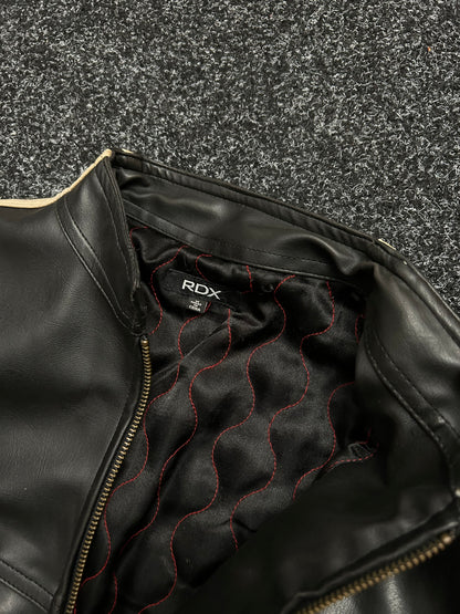 Biker Leather Jacket Medium Black