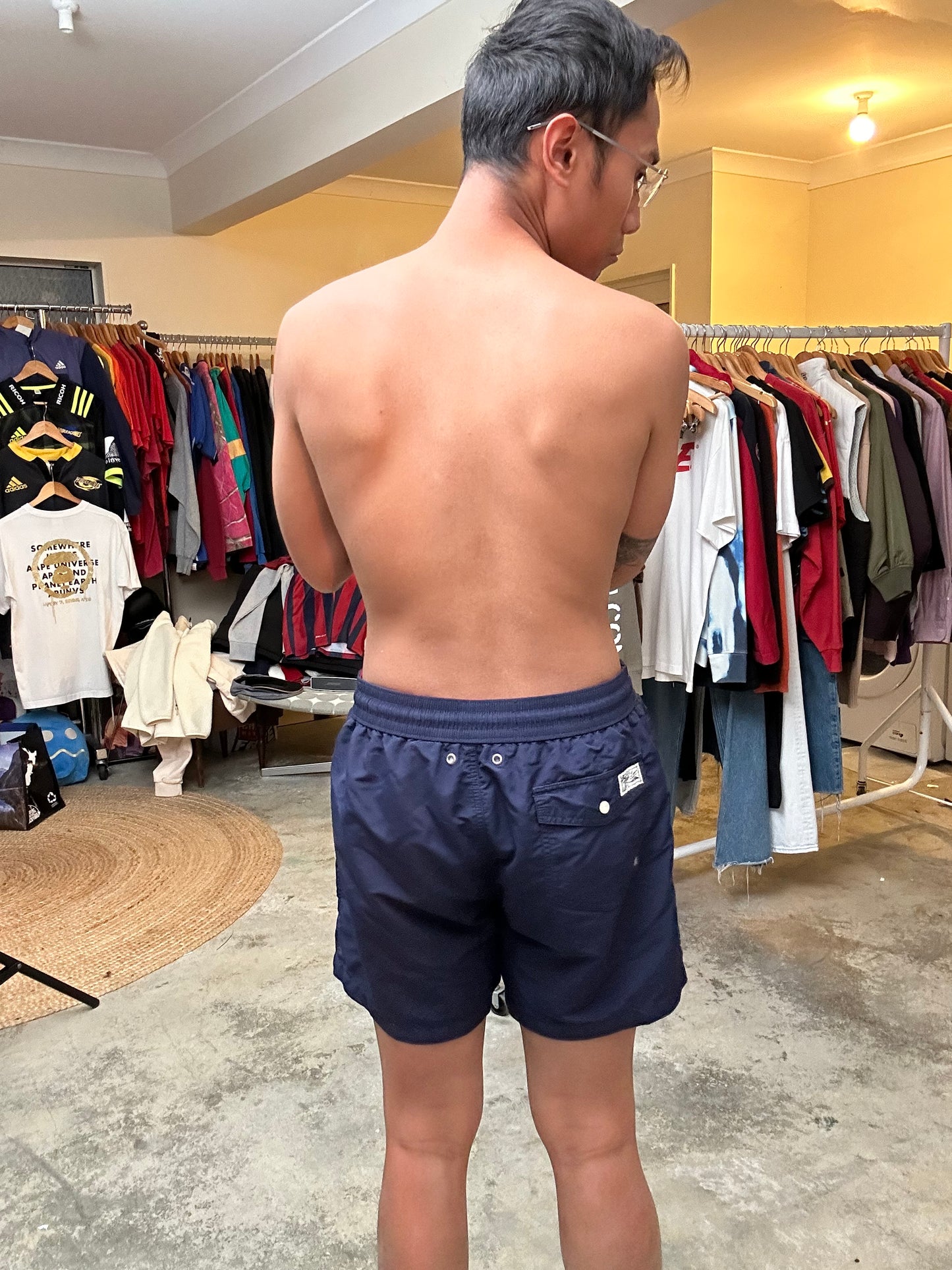 Polo Ralph Lauren Traveler swim shorts in navy blue Medium