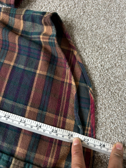 Polo Ralph Lauren plaid-pattern flannel shirt in pine and navy brushed cotton flannel Medium Maroon