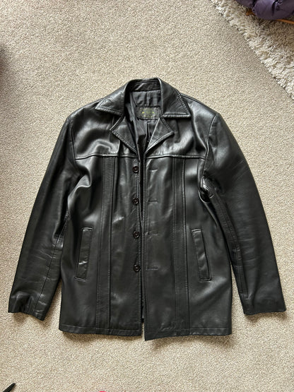 Grejina Made in Australia Genuine Leather Coat Jacket Black Medium