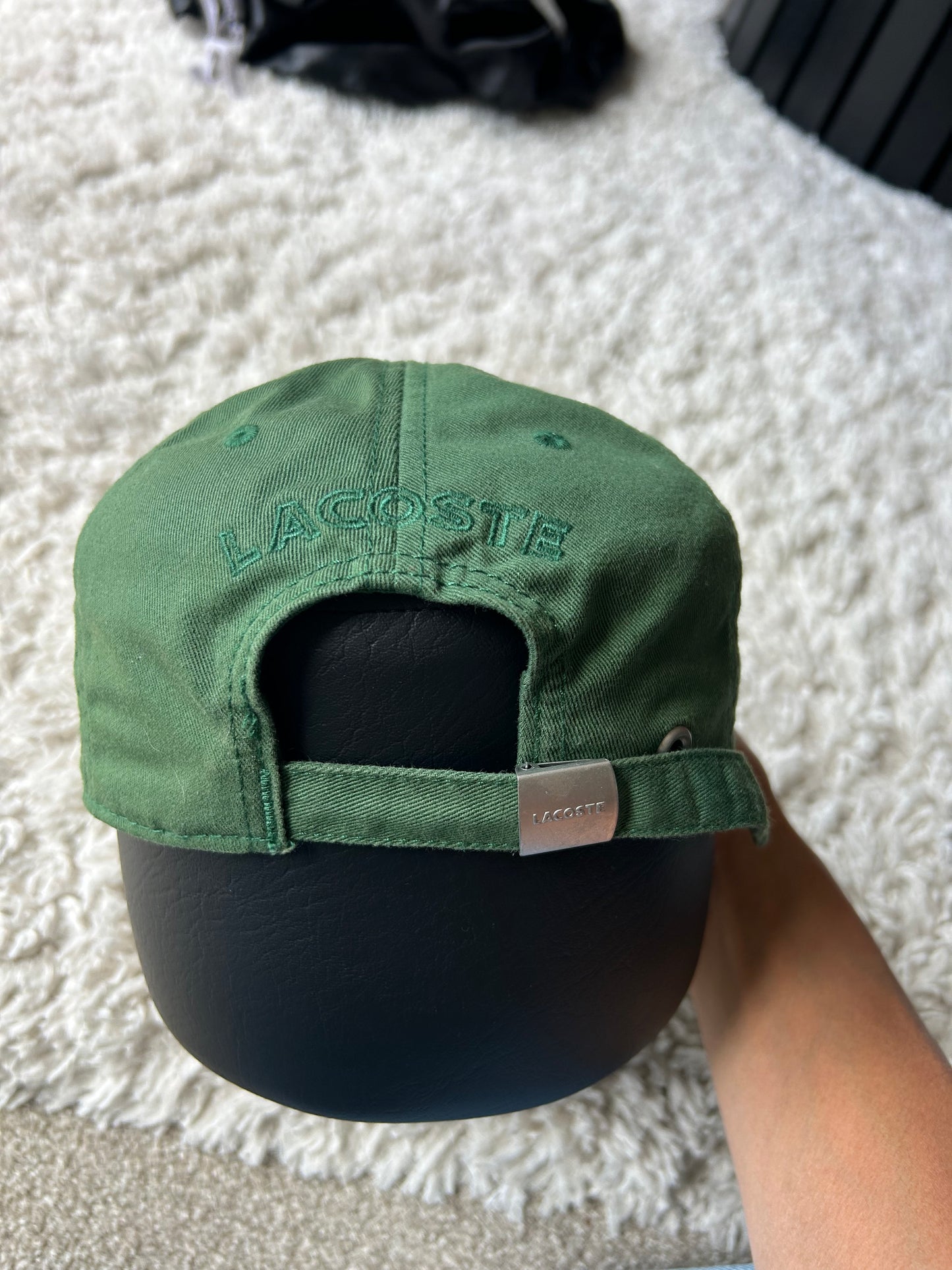 Lacoste Small Logo Dad Cap in green cotton Adjustable