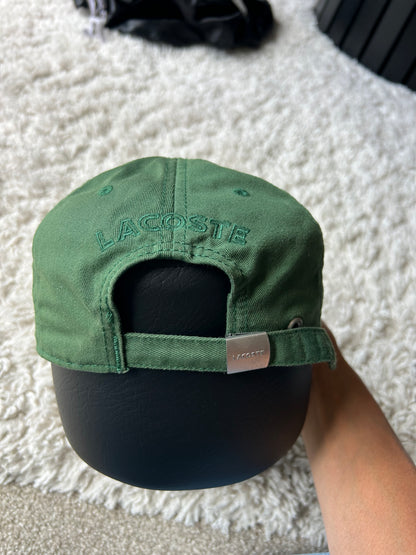 Lacoste Small Logo Dad Cap in green cotton Adjustable