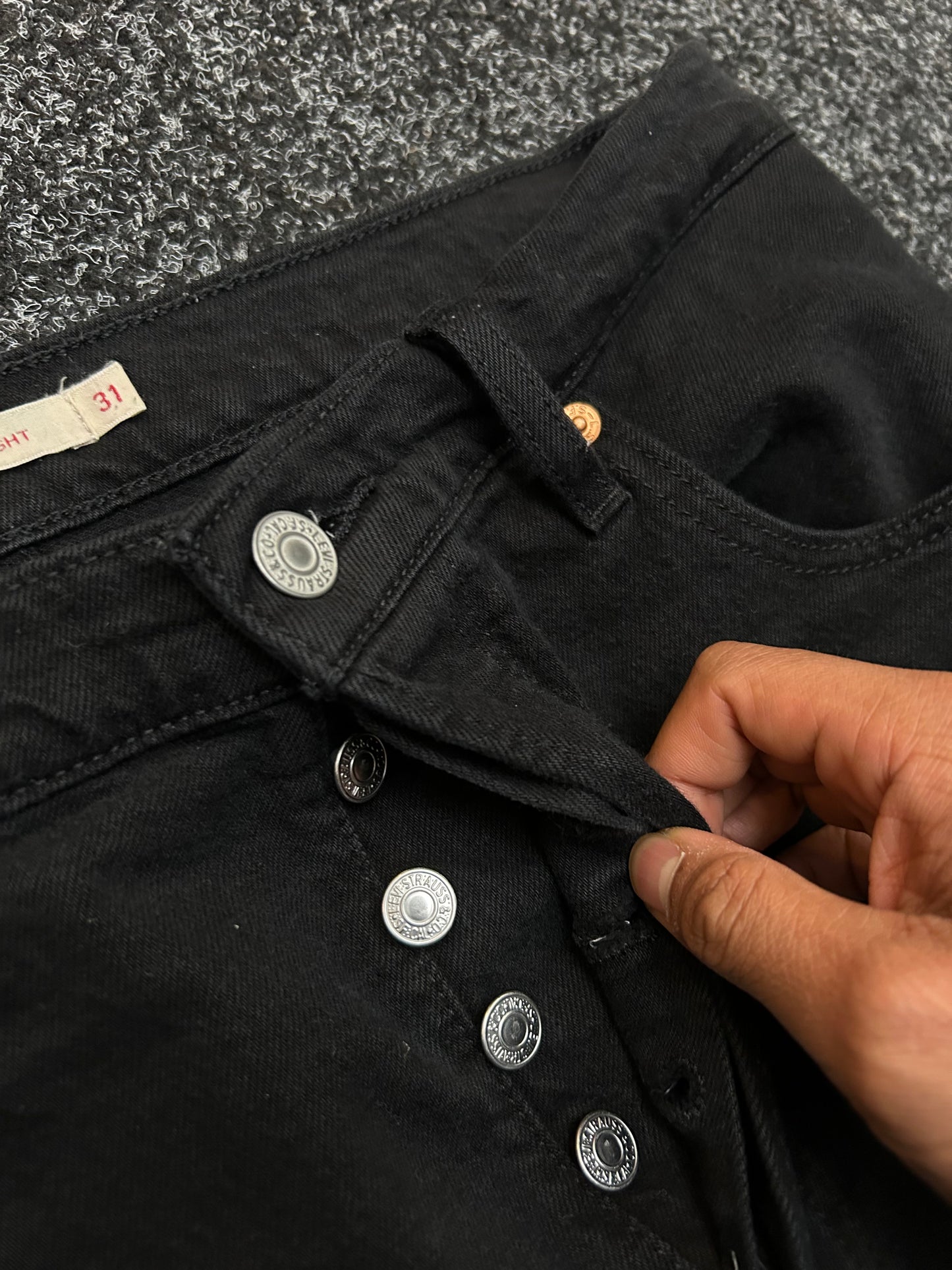 Levi's Ribcage Straight Baggy Pants Black size 33
