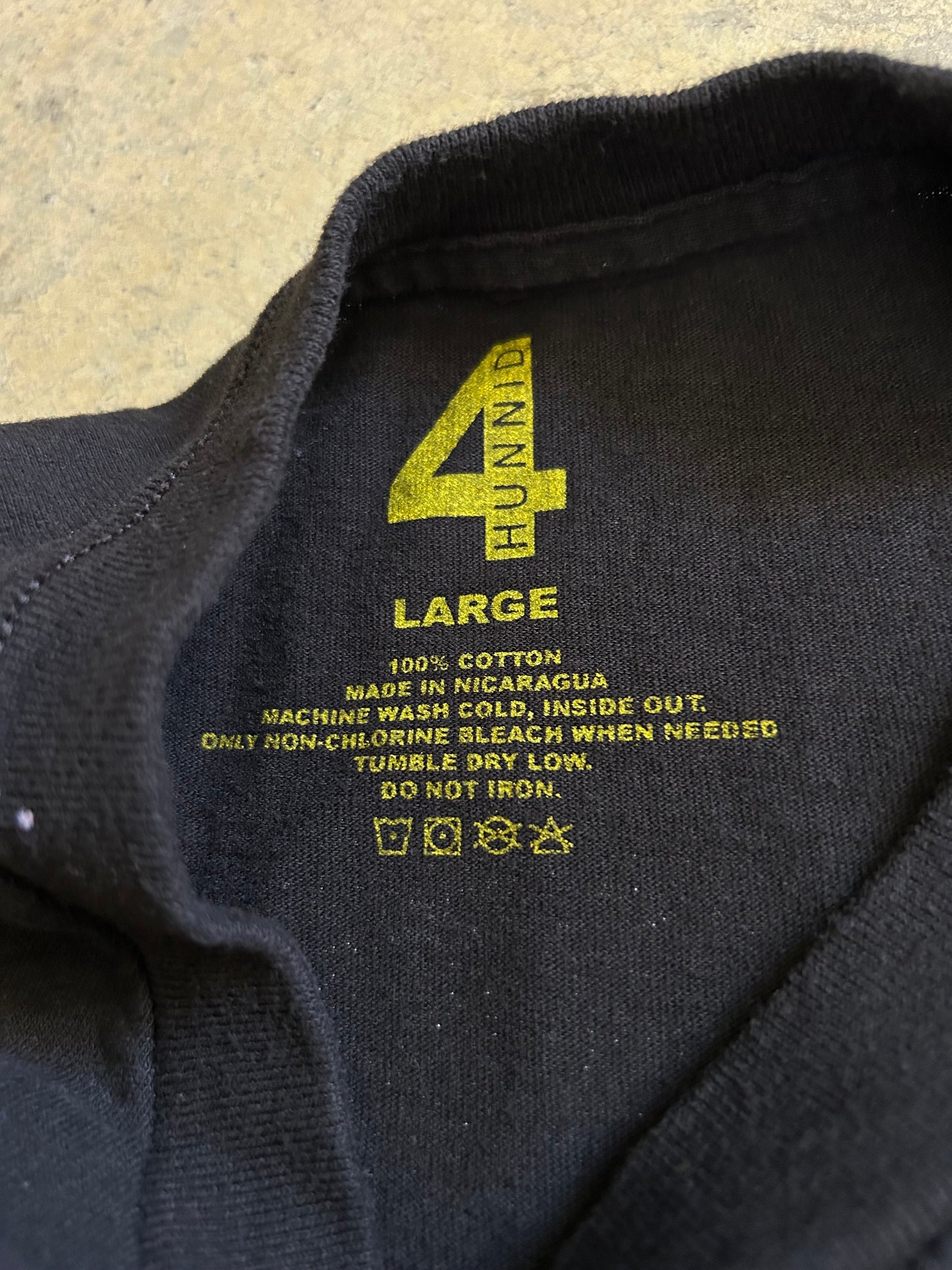 black 4Hunnid "Good Sex" graphic t-shirt featuring textured lettering on the back Large