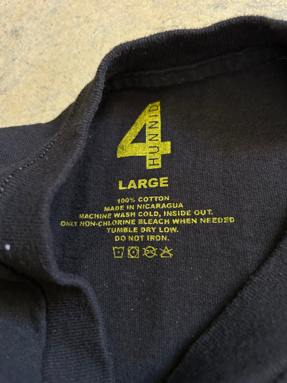 black 4Hunnid "Good Sex" graphic t-shirt featuring textured lettering on the back Large