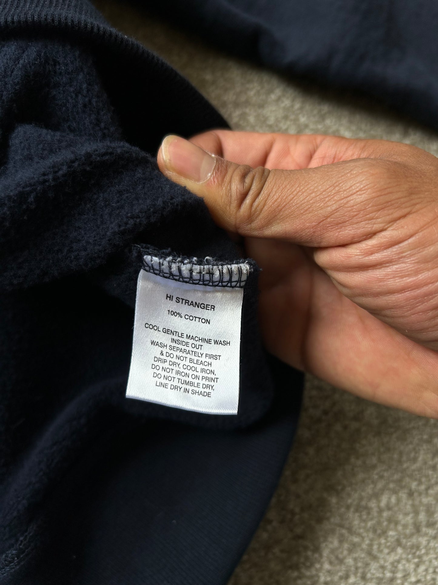 I Love Ugly Box Hood in the midnight navy Hoodie Large