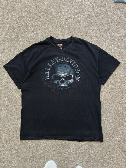 Harley Davidson Forever Skull Black Large New York Tee