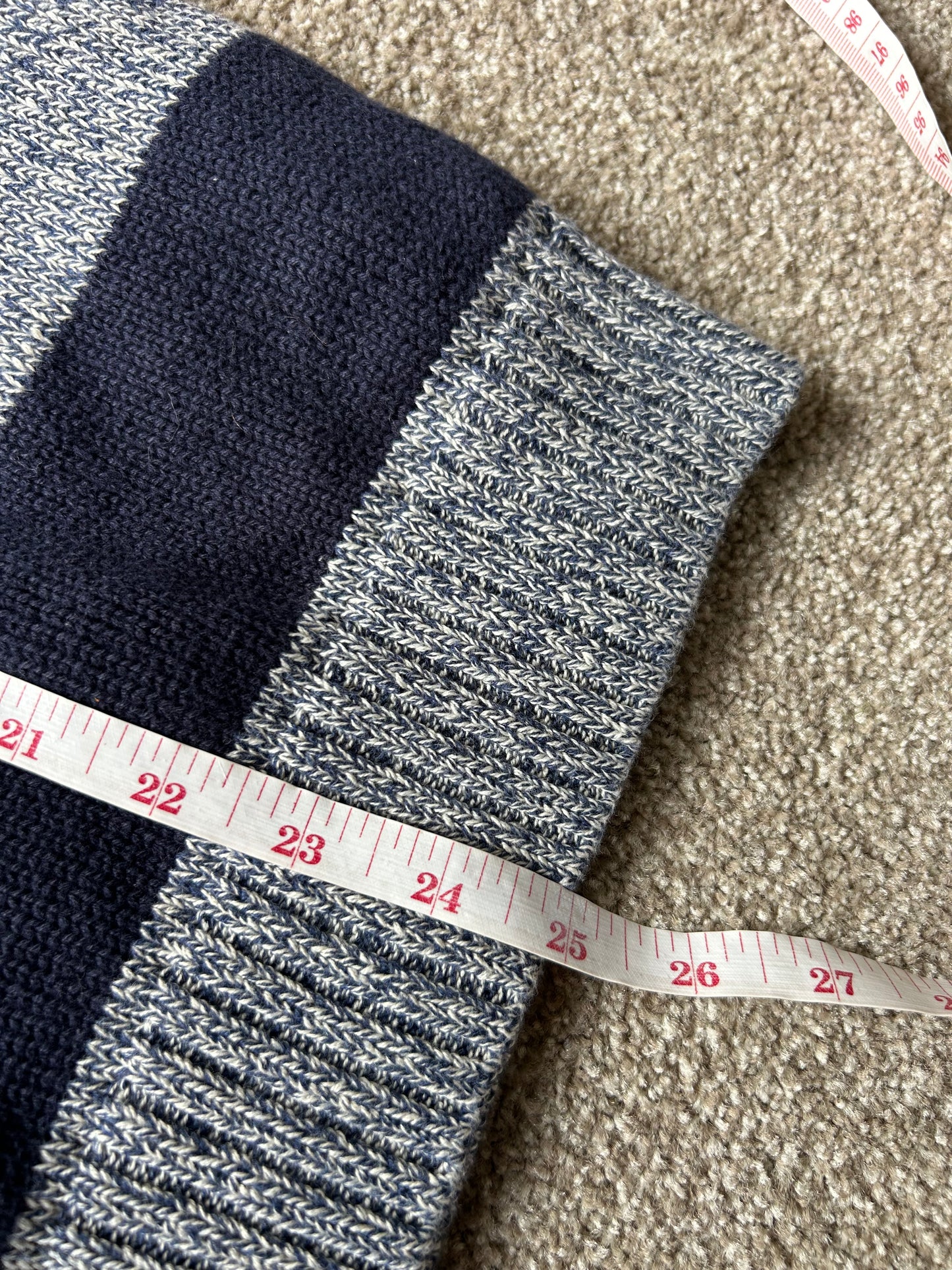 Ralph Lauren RL Stripe Sweater Two Tone Medium Navy Blue