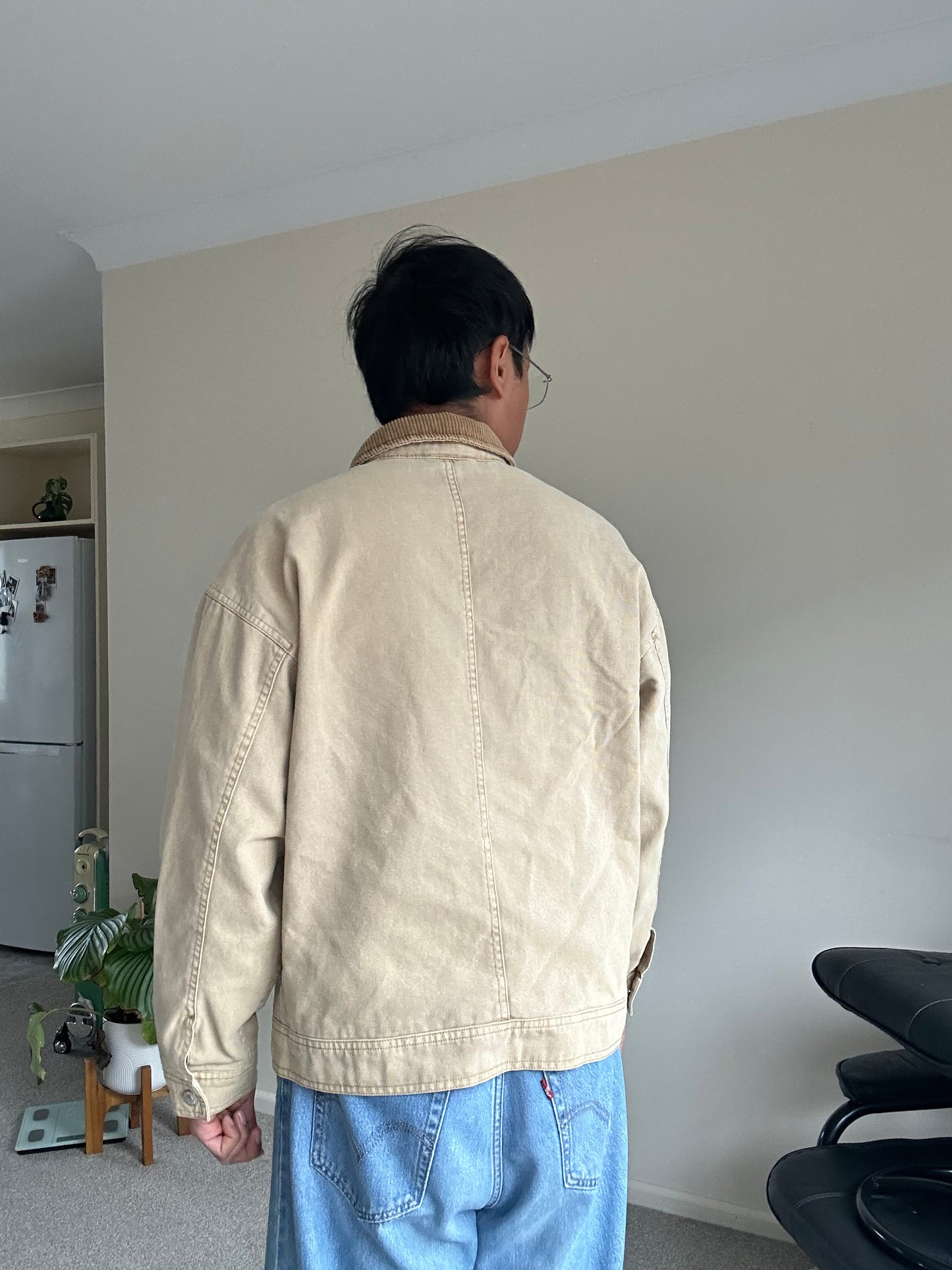 Absent men's cotton canvas work jacket with a corduroy collar Detroit Vibes Small
