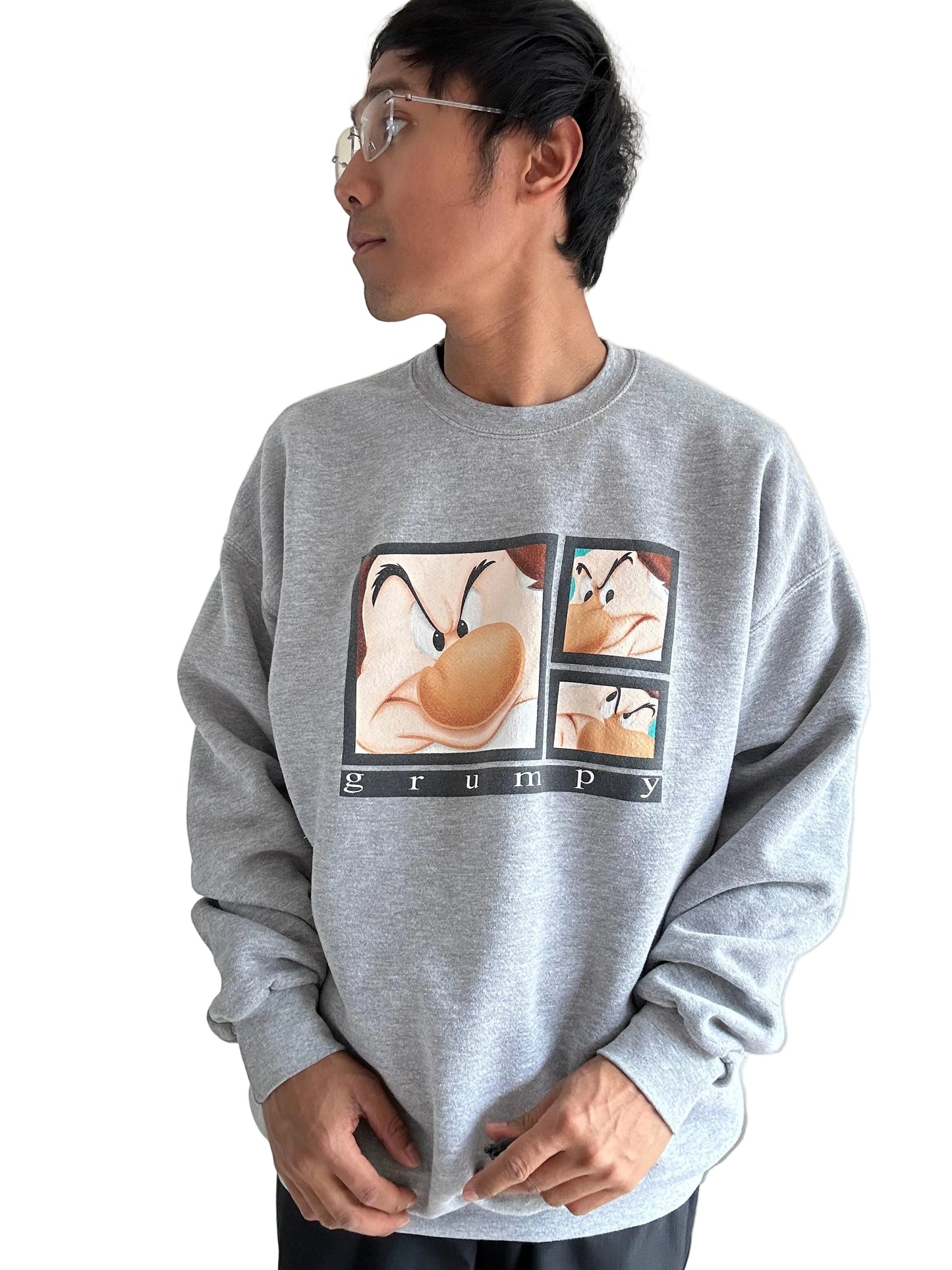 Vintage Disney Jumper Grey Grumpy XL