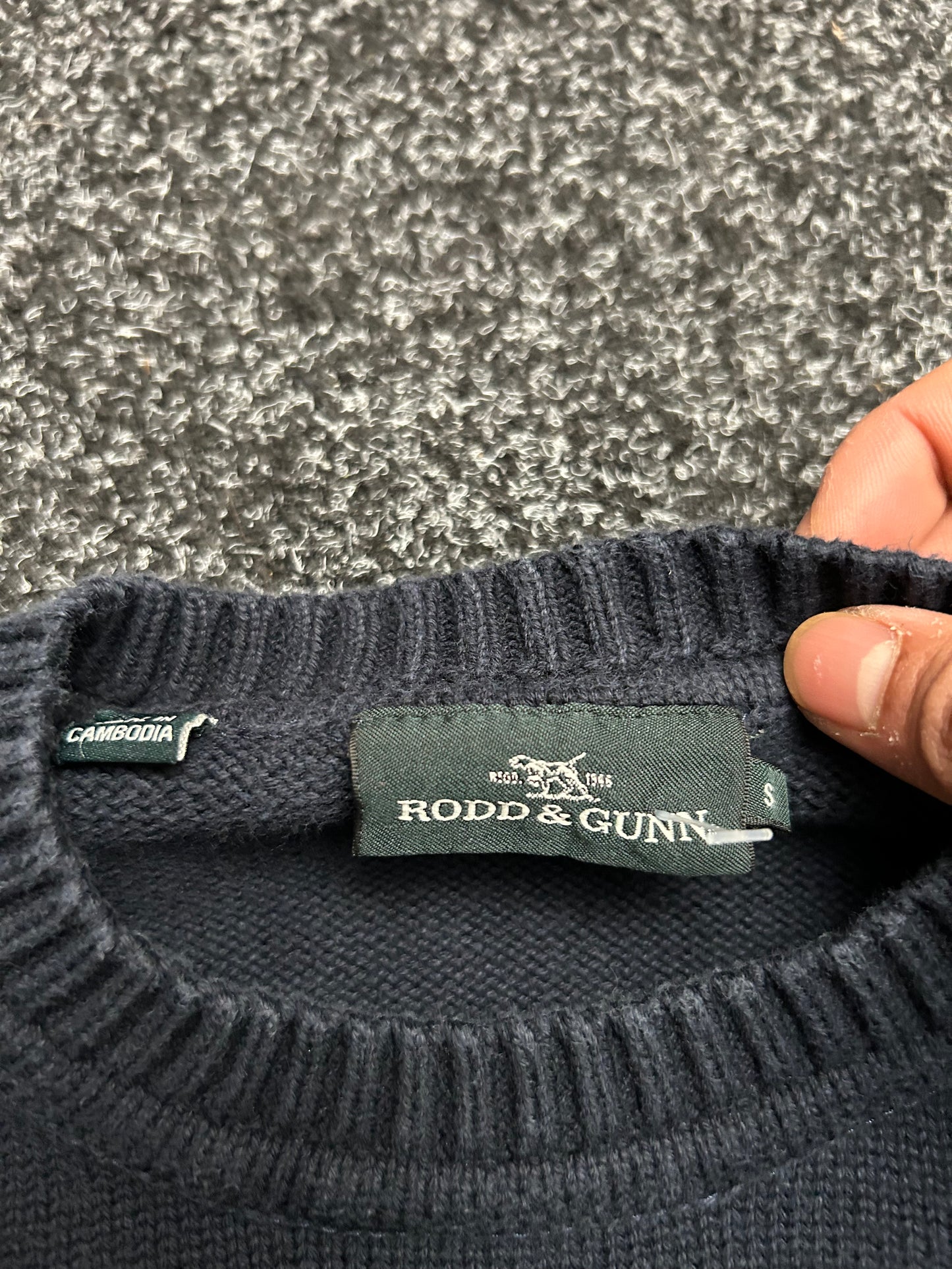 Gunn Crew Neck Sweat Knit Small Navy Blue