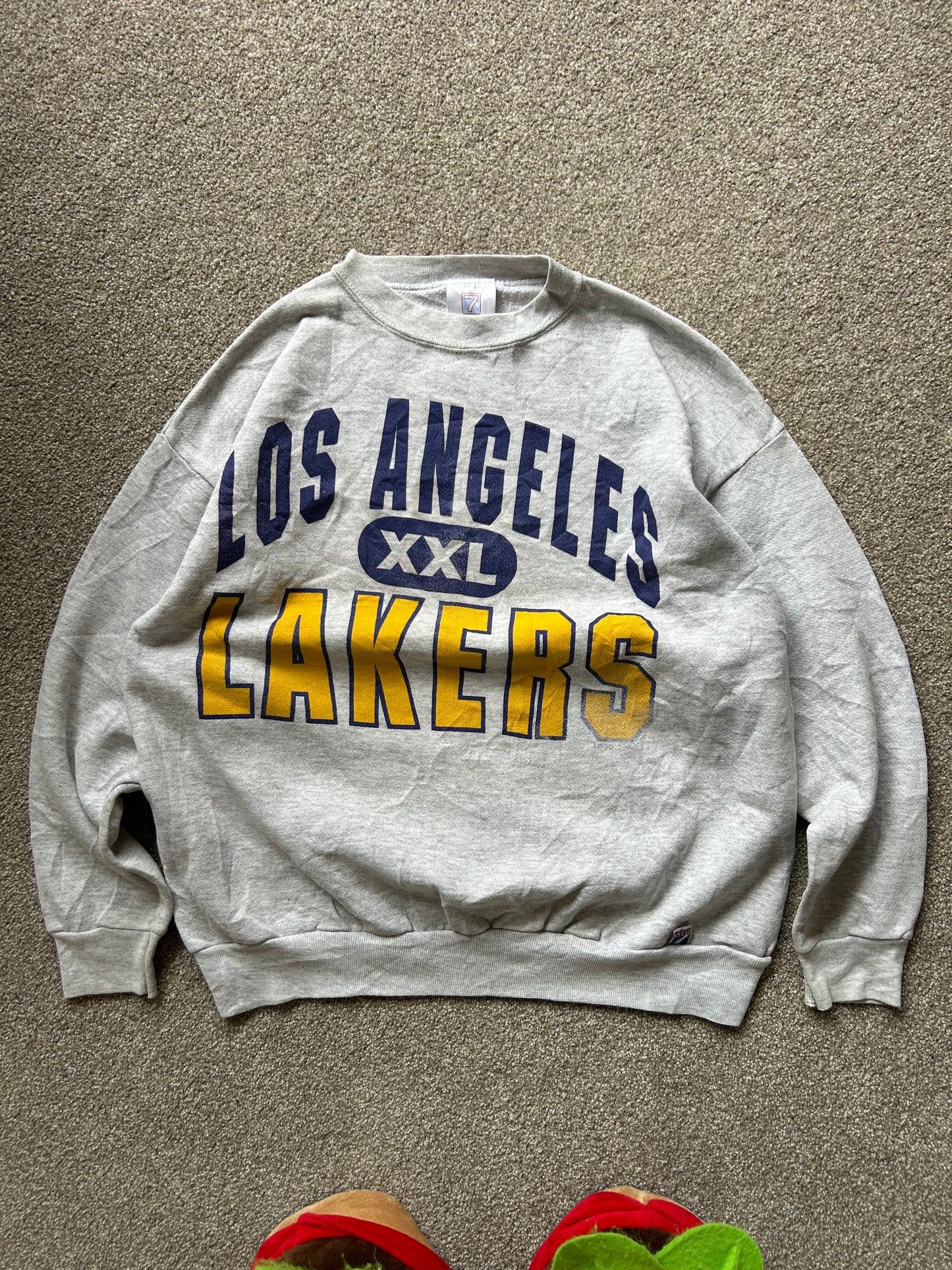 Vintage Los Angeles Lakers Sweater Grey Large