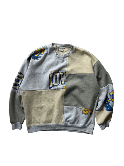 ABSENT patchwork crewneck sweatshirt  IOWA Grey Large